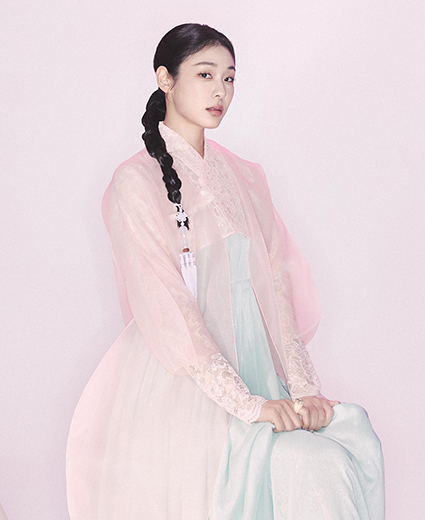 Yuna Kim wearing hanbok of her own design